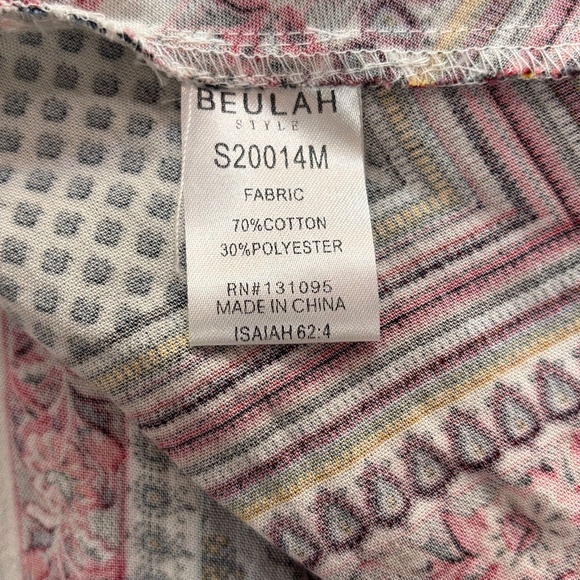 Beulah oversize boho flowy multiprint patchwork pullover blouse size S - Picture 11 of 13